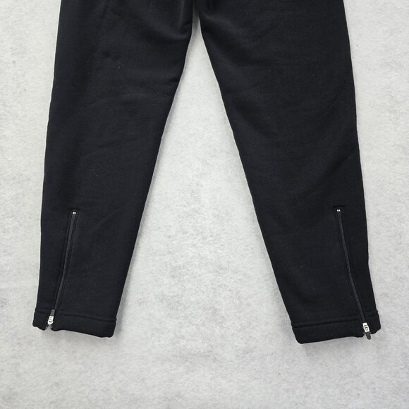 VTG LL Bean Zip Ankle Sweatpants Baselayer Fleece Lined Nylon Lycra Black - Picture 5 of 9